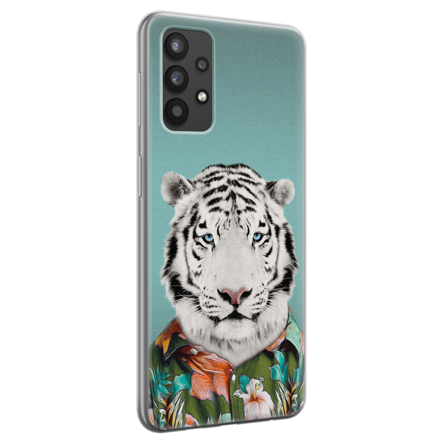 Leuke Telefoonhoesjes Samsung Galaxy A32 4G siliconen hoesje - Witte tijger