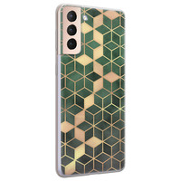 Leuke Telefoonhoesjes Samsung Galaxy S21 siliconen hoesje - Green cubes