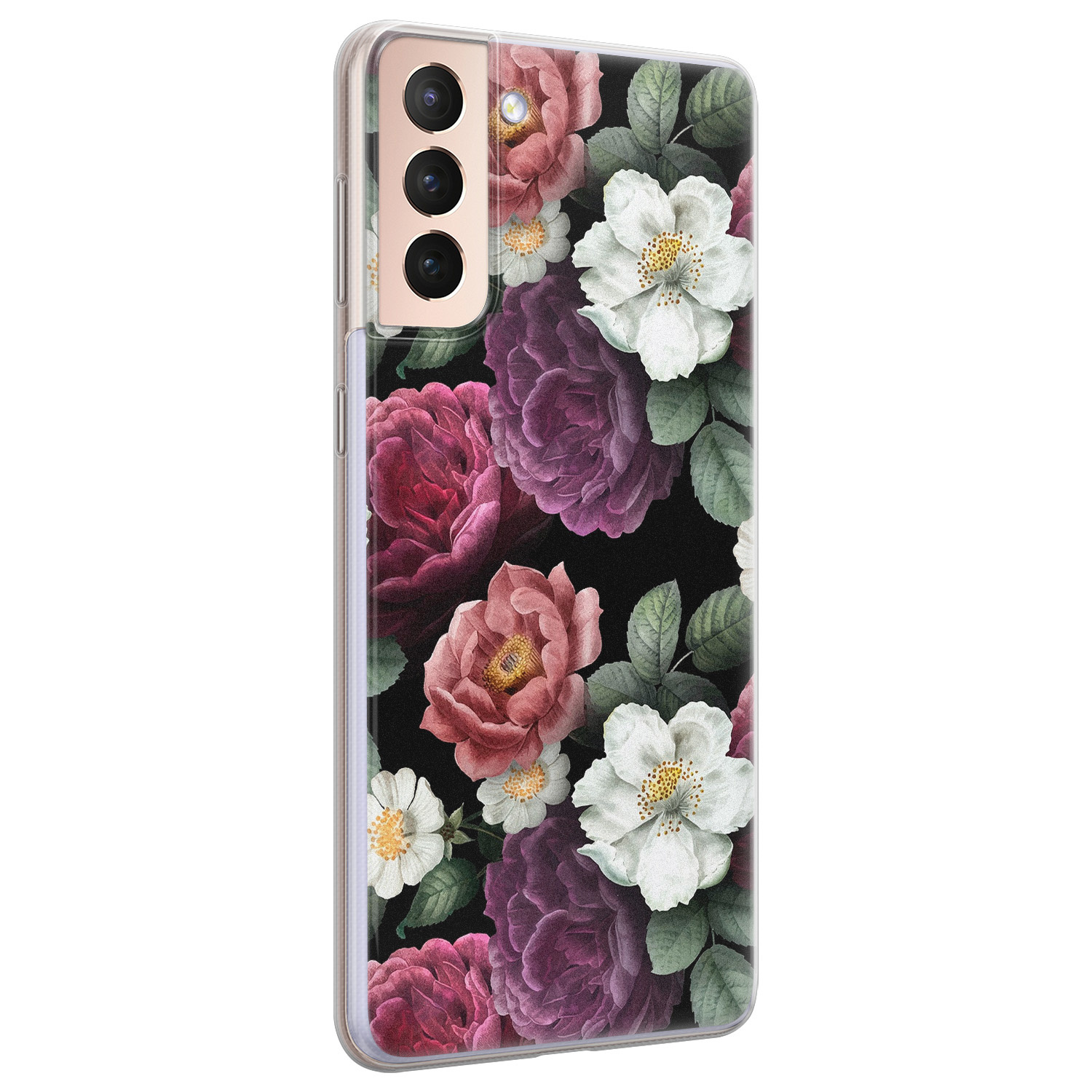 Leuke Telefoonhoesjes Samsung Galaxy S21 siliconen hoesje - Bloemenliefde