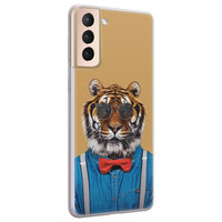 Leuke Telefoonhoesjes Samsung Galaxy S21 siliconen hoesje - Tijger hipster