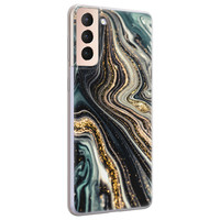 Leuke Telefoonhoesjes Samsung Galaxy S21 siliconen hoesje - Marmer swirl