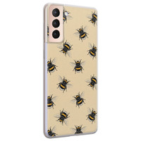 Leuke Telefoonhoesjes Samsung Galaxy S21 siliconen hoesje - Bee happy