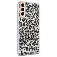 Leuke Telefoonhoesjes Samsung Galaxy S21 siliconen hoesje - Luipaard grijs