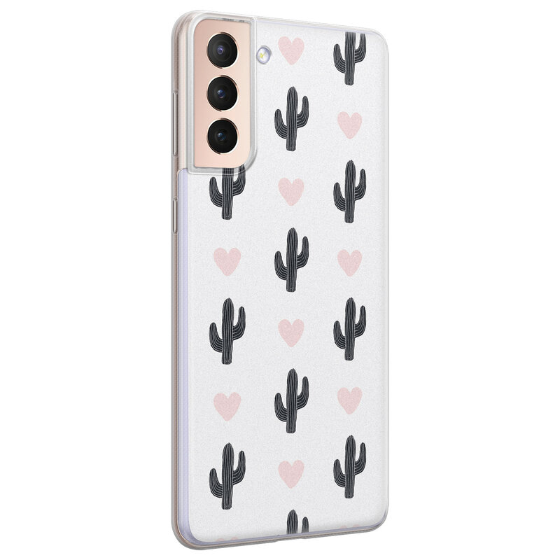 Leuke Telefoonhoesjes Samsung Galaxy S21 Plus siliconen hoesje - Cactus love
