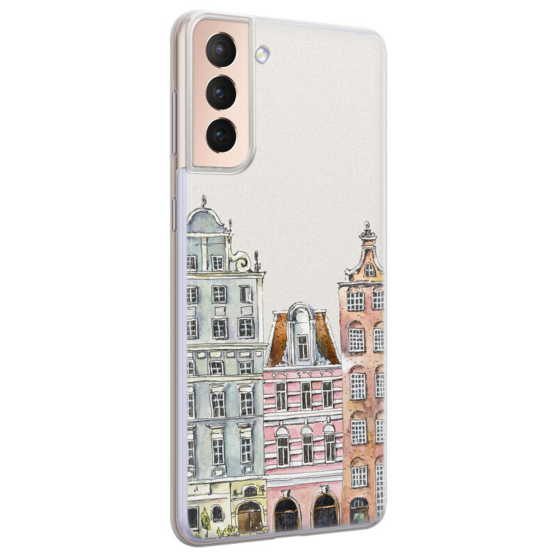 Leuke Telefoonhoesjes Samsung Galaxy S21 Plus siliconen hoesje - Grachtenpandjes