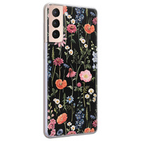 Leuke Telefoonhoesjes Samsung Galaxy S21 Plus siliconen hoesje - Dark flowers