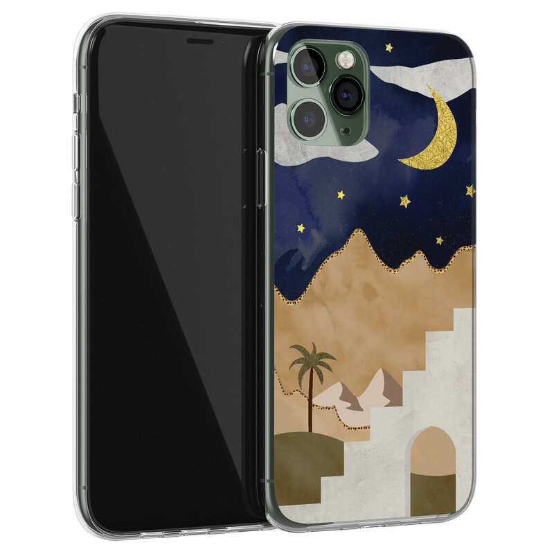Leuke Telefoonhoesjes iPhone 11 Pro siliconen hoesje - Desert night