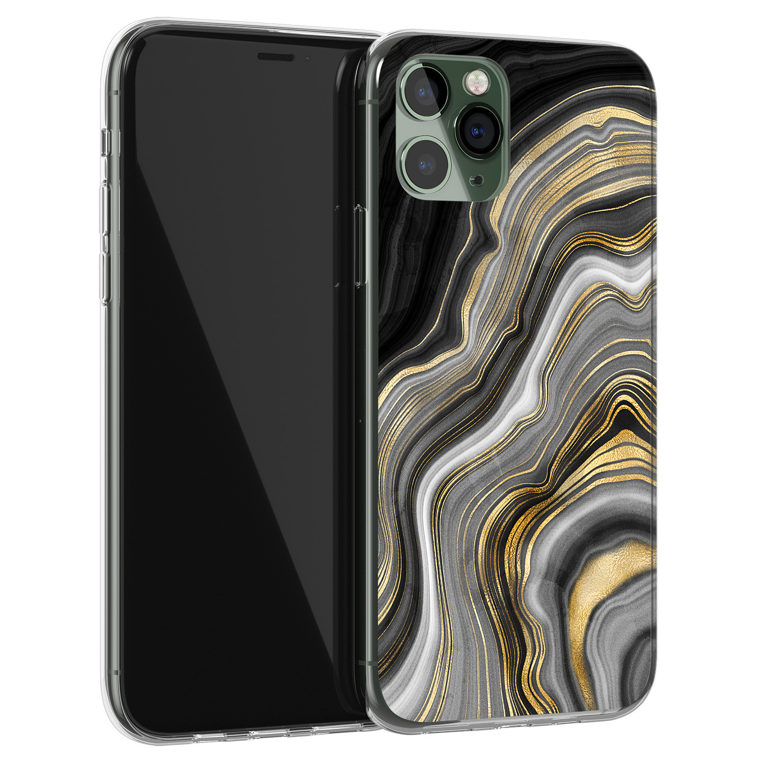 Leuke Telefoonhoesjes iPhone 11 Pro siliconen hoesje - Golden agate