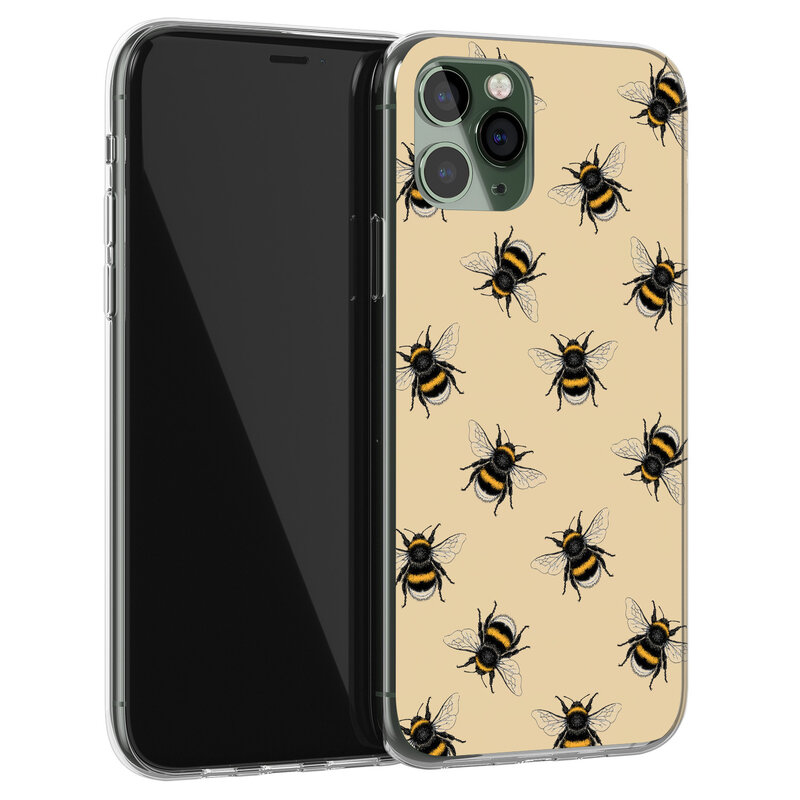 Leuke Telefoonhoesjes iPhone 11 Pro siliconen hoesje - Bee happy