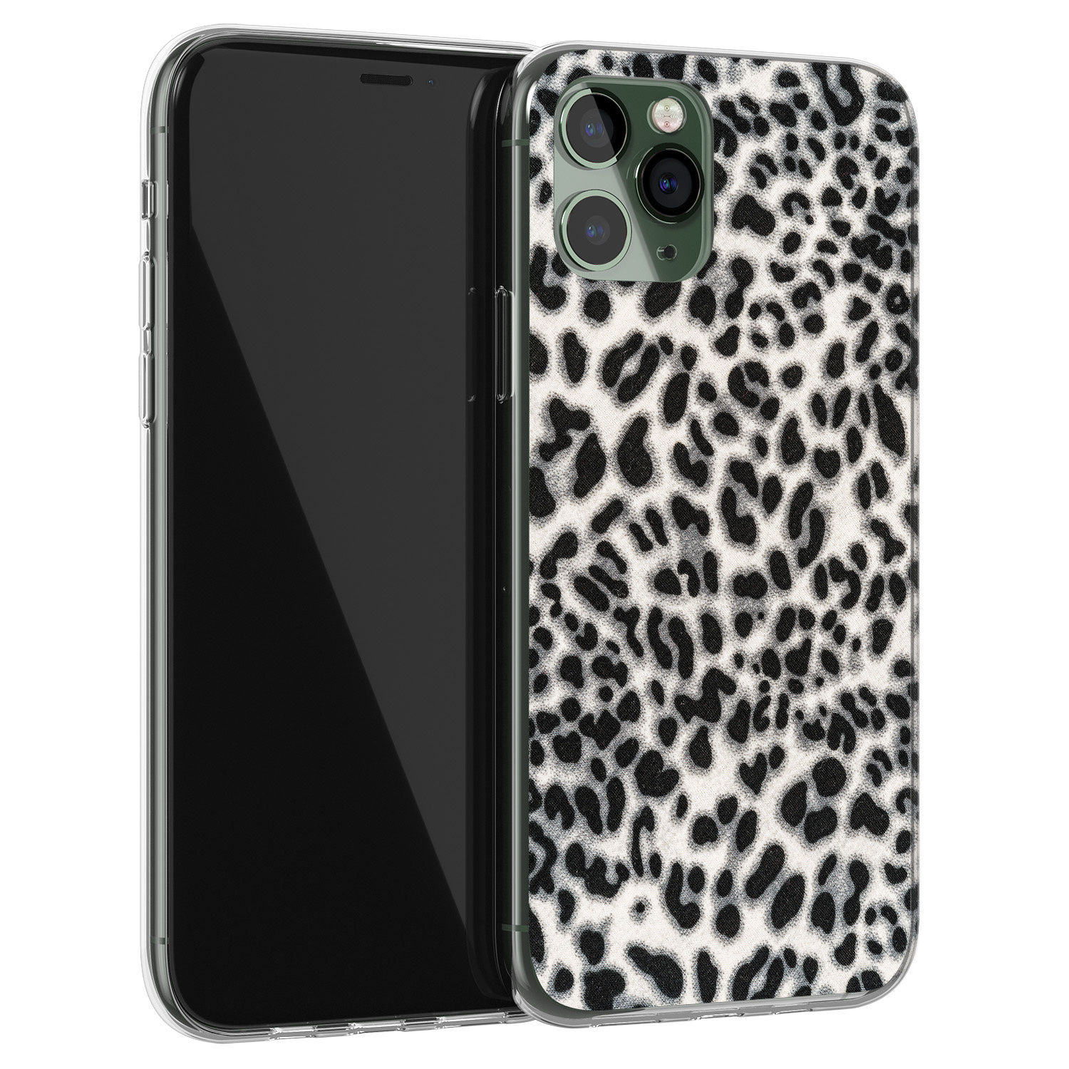Leuke Telefoonhoesjes iPhone 11 Pro siliconen hoesje - Luipaard grijs