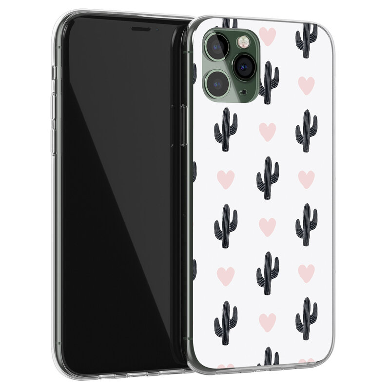 Leuke Telefoonhoesjes iPhone 11 Pro Max siliconen hoesje - Cactus love