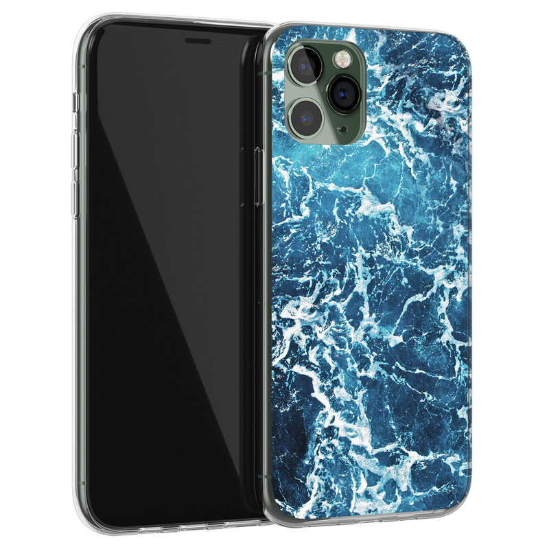 Leuke Telefoonhoesjes iPhone 11 Pro Max siliconen hoesje - Ocean blue