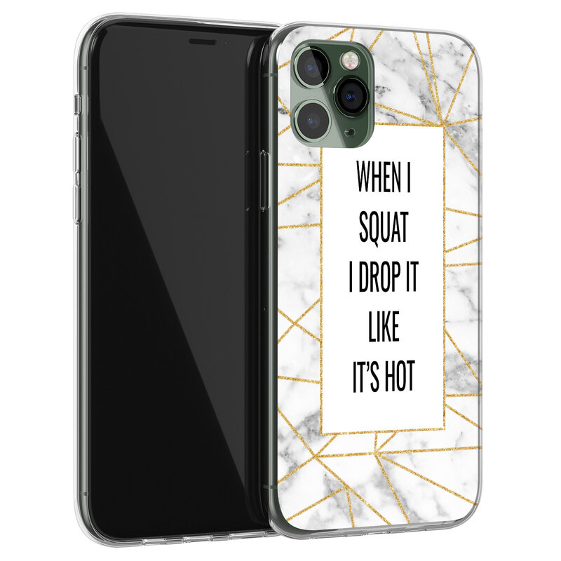 Leuke Telefoonhoesjes iPhone 11 Pro Max siliconen hoesje - Dropping squats