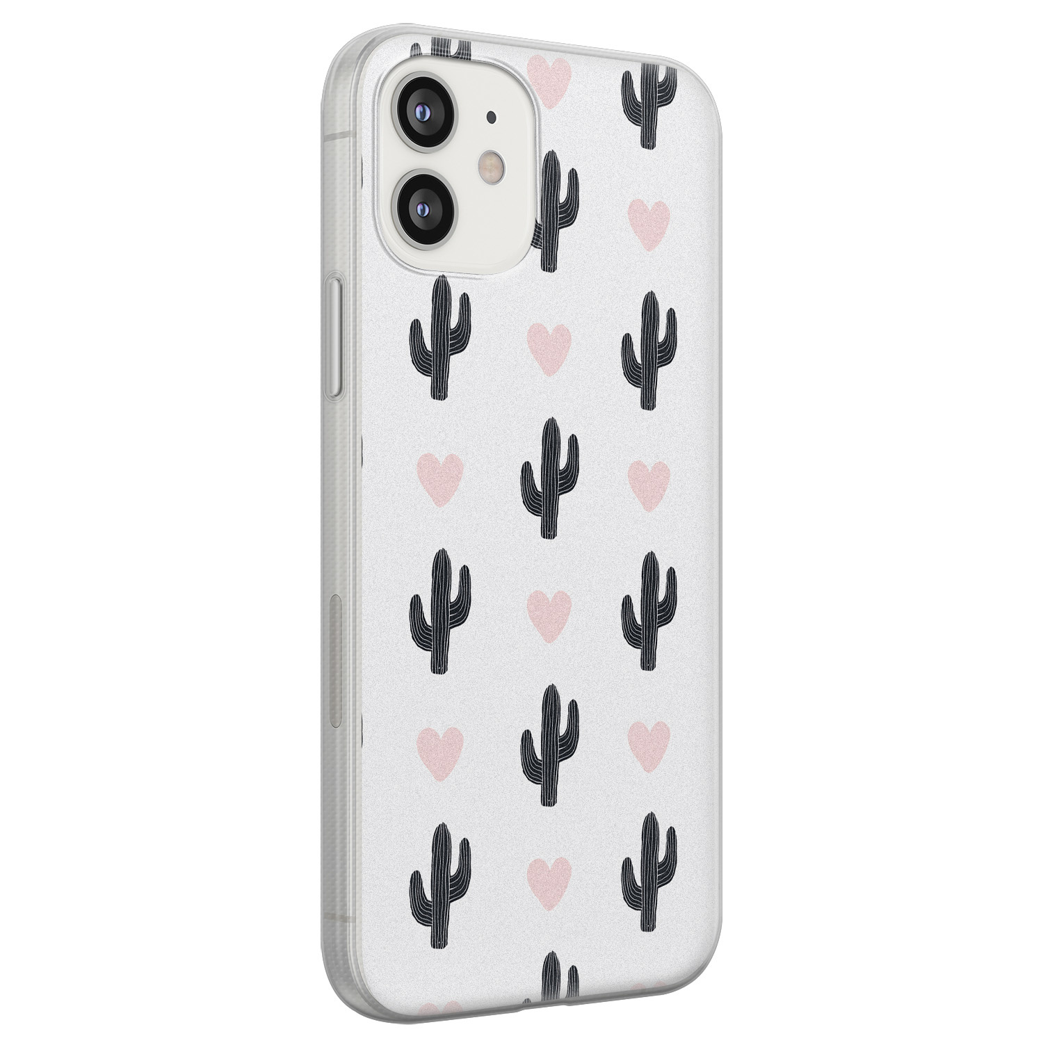 Leuke Telefoonhoesjes iPhone 12 siliconen hoesje - Cactus love