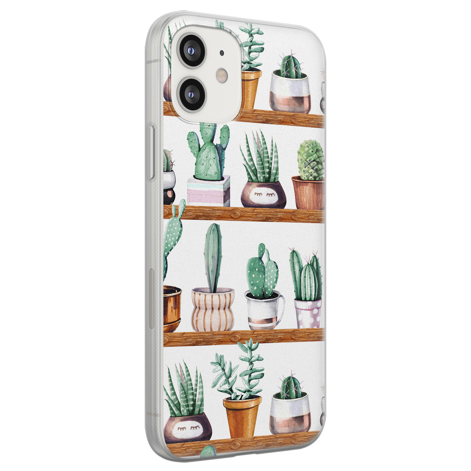 Leuke Telefoonhoesjes iPhone 12 siliconen hoesje - Cactus