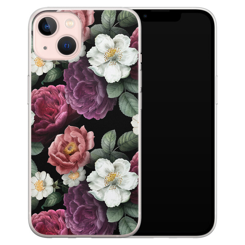 Leuke Telefoonhoesjes iPhone 13 siliconen hoesje - Bloemenliefde