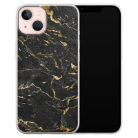 Leuke Telefoonhoesjes iPhone 13 siliconen hoesje - Marmer zwart goud