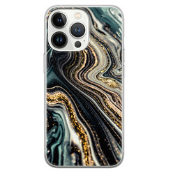 Leuke Telefoonhoesjes iPhone 13 Pro siliconen hoesje - Marmer swirl