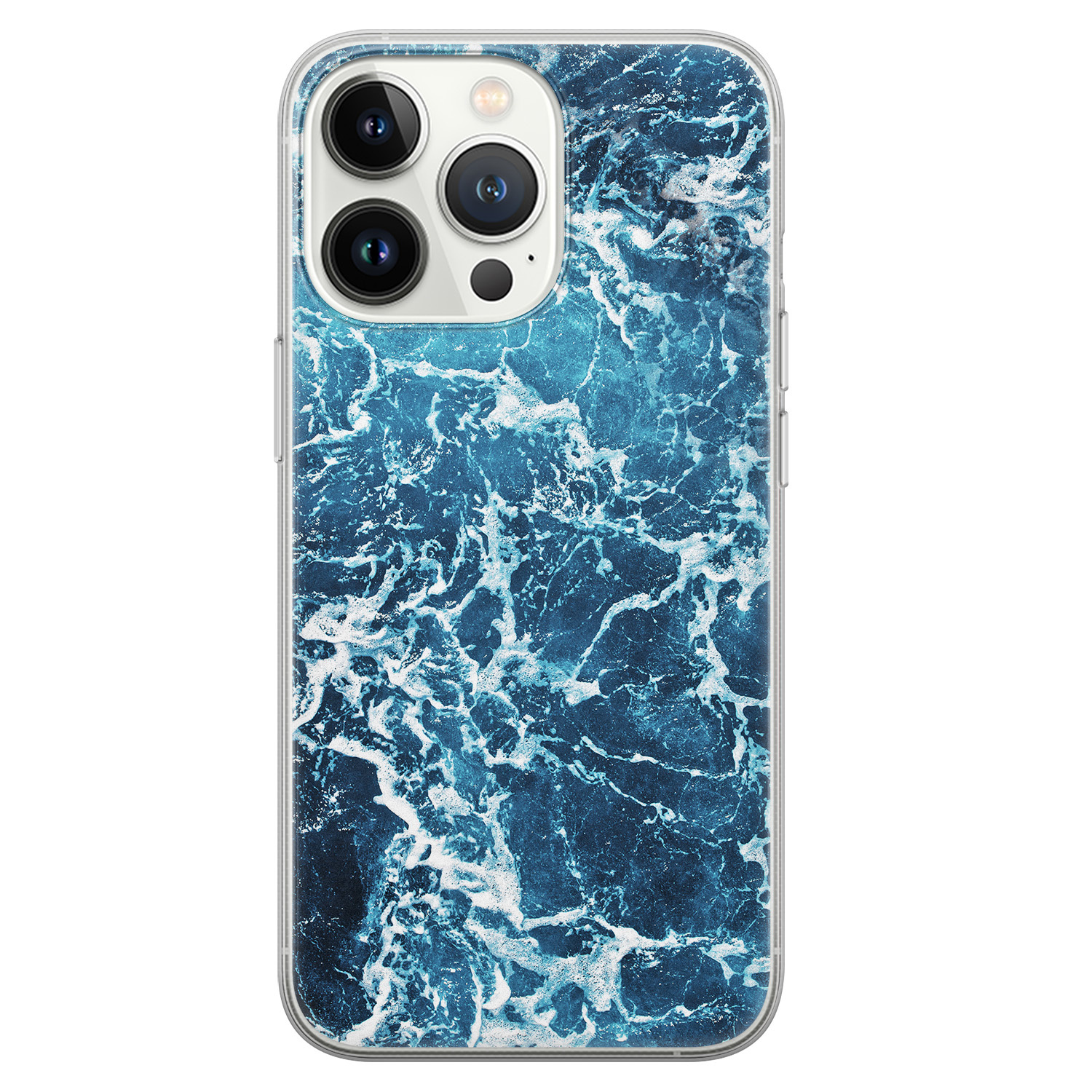 Leuke Telefoonhoesjes iPhone 13 Pro siliconen hoesje - Ocean blue