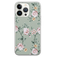 Leuke Telefoonhoesjes iPhone 13 Pro siliconen hoesje - Bloemetjes