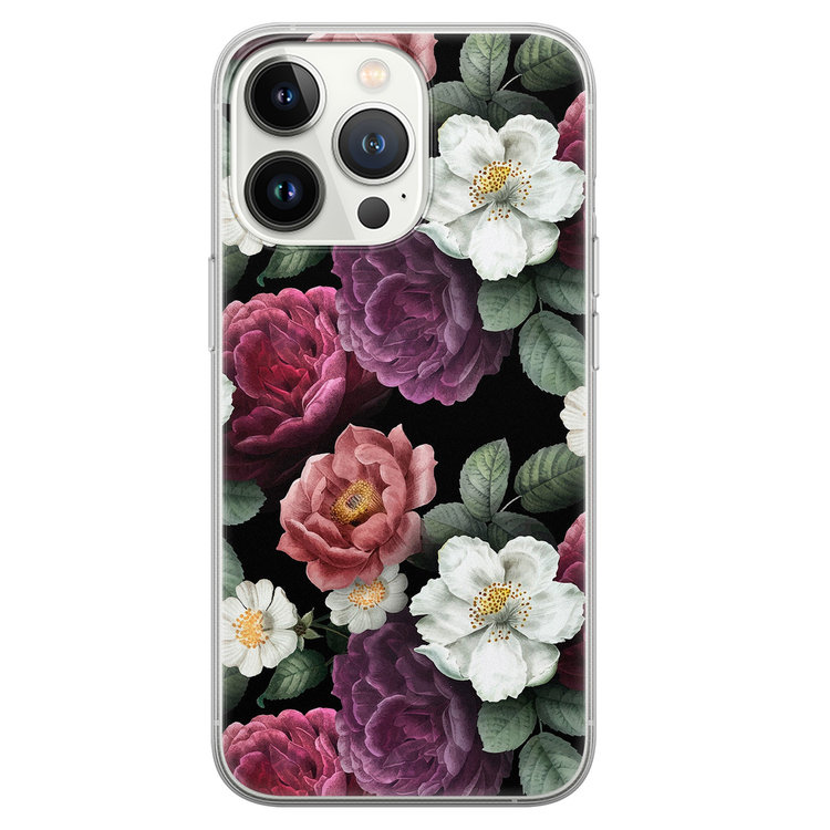 Leuke Telefoonhoesjes iPhone 13 Pro siliconen hoesje - Bloemenliefde
