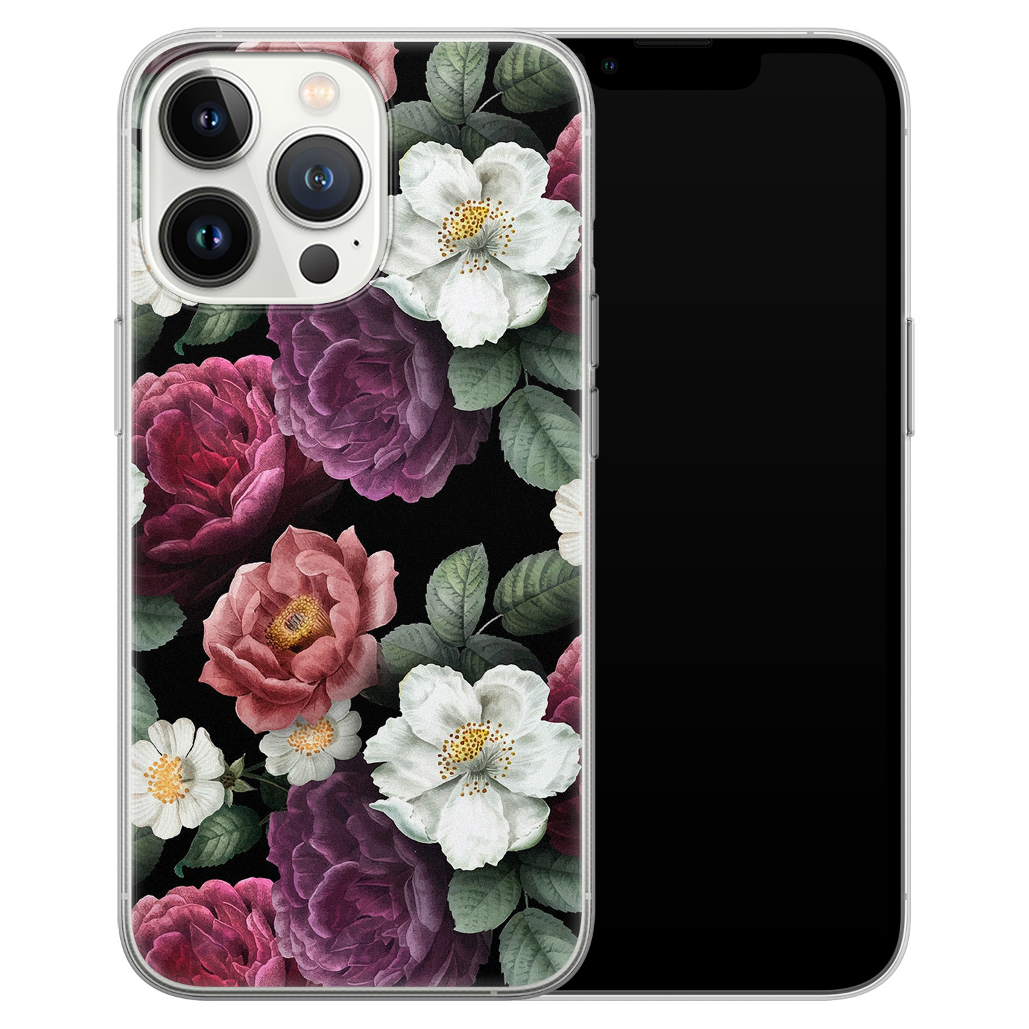 Leuke Telefoonhoesjes iPhone 13 Pro siliconen hoesje - Bloemenliefde