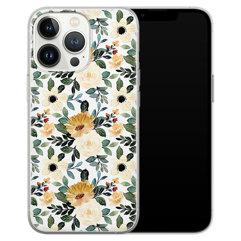 Leuke Telefoonhoesjes iPhone 13 Pro siliconen hoesje - Lovely flower