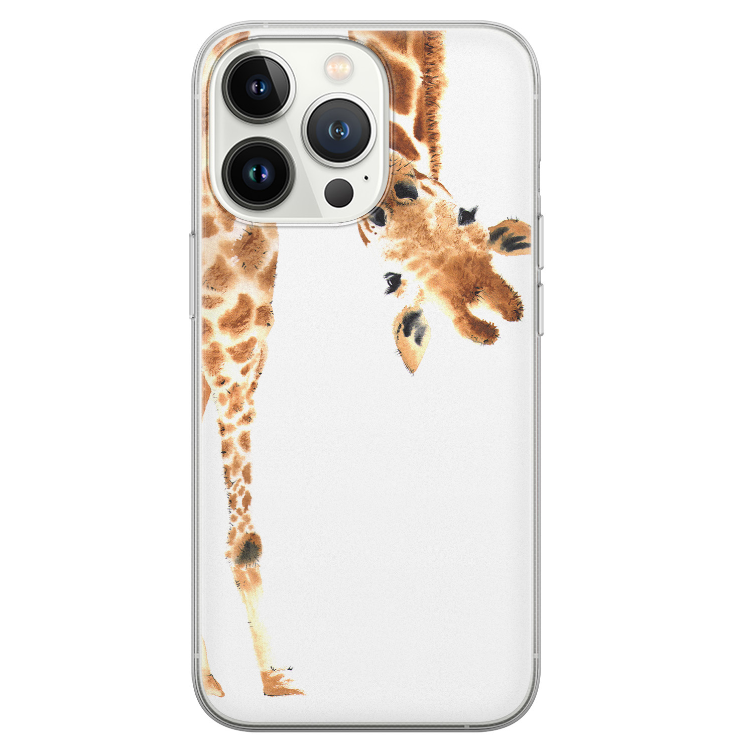 Leuke Telefoonhoesjes iPhone 13 Pro siliconen hoesje - Giraffe peekaboo