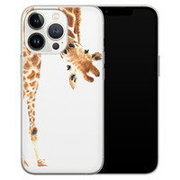 Leuke Telefoonhoesjes iPhone 13 Pro siliconen hoesje - Giraffe peekaboo