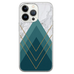 Leuke Telefoonhoesjes iPhone 13 Pro siliconen hoesje - Geometrisch blauw