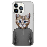 Leuke Telefoonhoesjes iPhone 13 Pro siliconen hoesje - Poezenhoofd