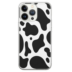 Leuke Telefoonhoesjes iPhone 13 Pro siliconen hoesje - Koeienprint