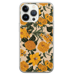 Leuke Telefoonhoesjes iPhone 13 Pro siliconen hoesje - Retro flowers