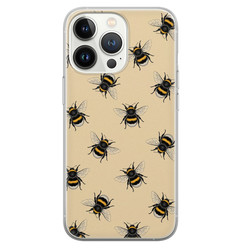 Leuke Telefoonhoesjes iPhone 13 Pro siliconen hoesje - Bee happy