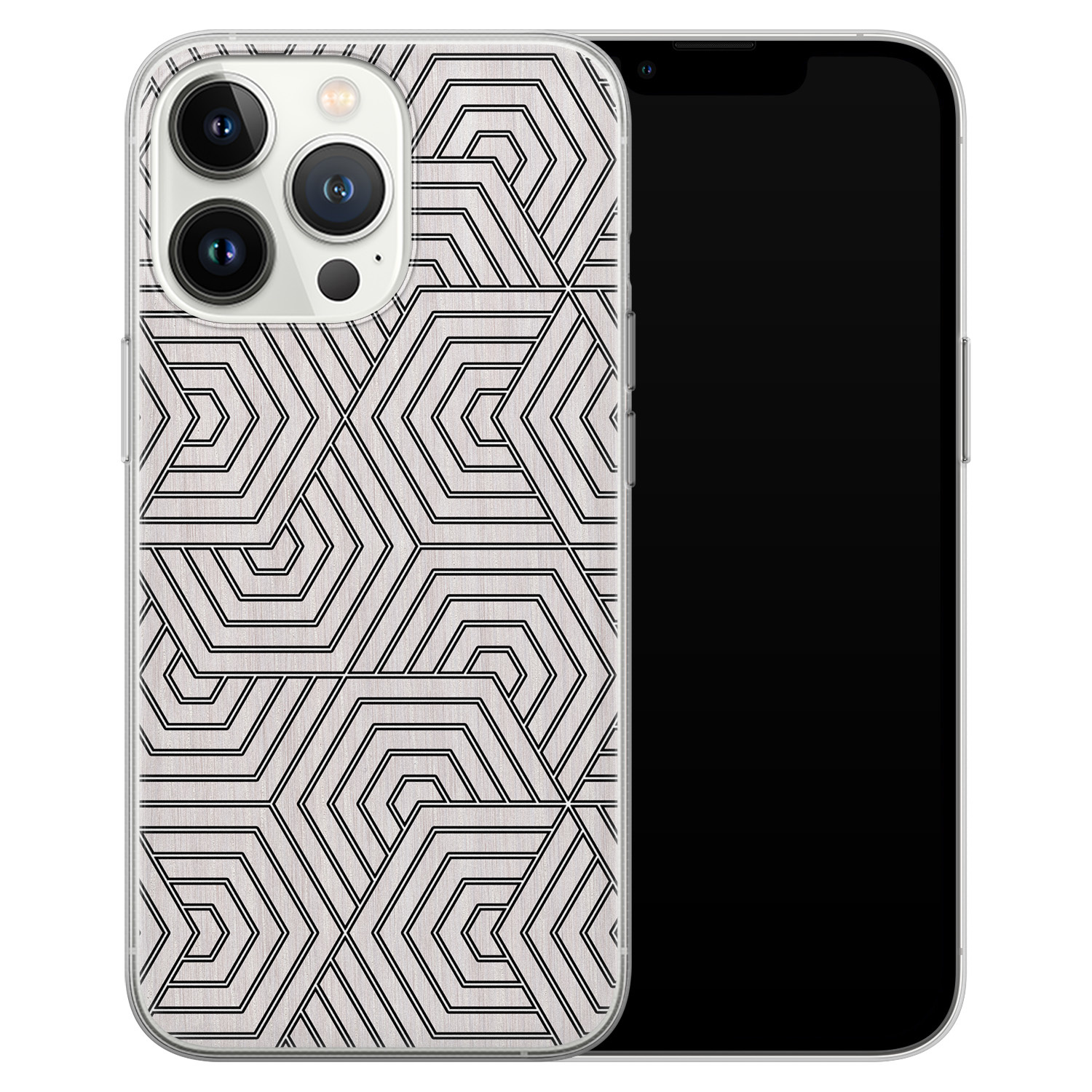 Leuke Telefoonhoesjes iPhone 13 Pro siliconen hoesje - Geometrisch