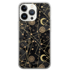 Leuke Telefoonhoesjes iPhone 13 Pro siliconen hoesje - Sun, moon, stars