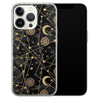 Leuke Telefoonhoesjes iPhone 13 Pro siliconen hoesje - Sun, moon, stars
