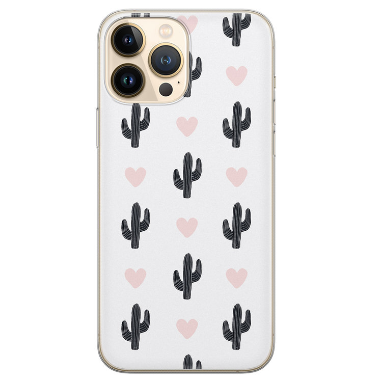 Leuke Telefoonhoesjes iPhone 13 Pro Max siliconen hoesje - Cactus love