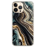 Leuke Telefoonhoesjes iPhone 13 Pro Max siliconen hoesje - Marmer swirl