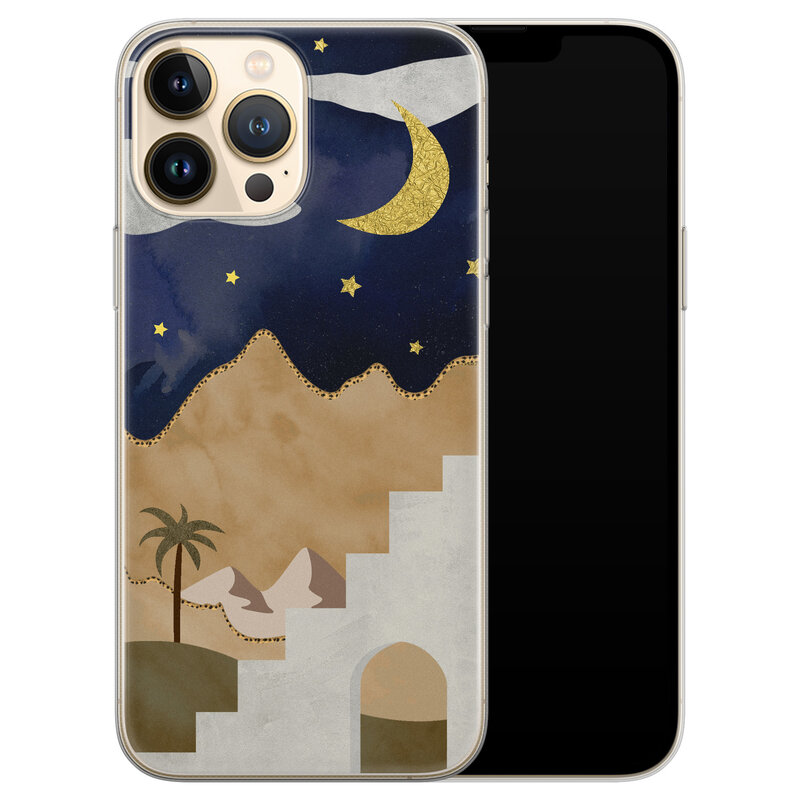 Leuke Telefoonhoesjes iPhone 13 Pro Max siliconen hoesje - Desert night