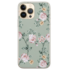 Leuke Telefoonhoesjes iPhone 13 Pro Max siliconen hoesje - Bloemetjes