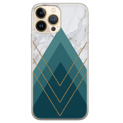 Leuke Telefoonhoesjes iPhone 13 Pro Max siliconen hoesje - Geometrisch blauw