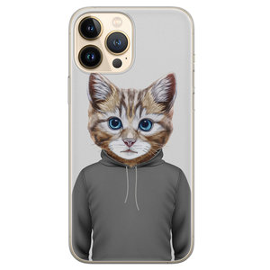 Leuke Telefoonhoesjes iPhone 13 Pro Max siliconen hoesje - Poezenhoofd