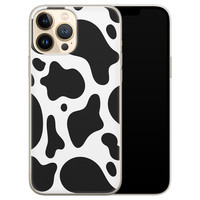 Leuke Telefoonhoesjes iPhone 13 Pro Max siliconen hoesje - Koeienprint