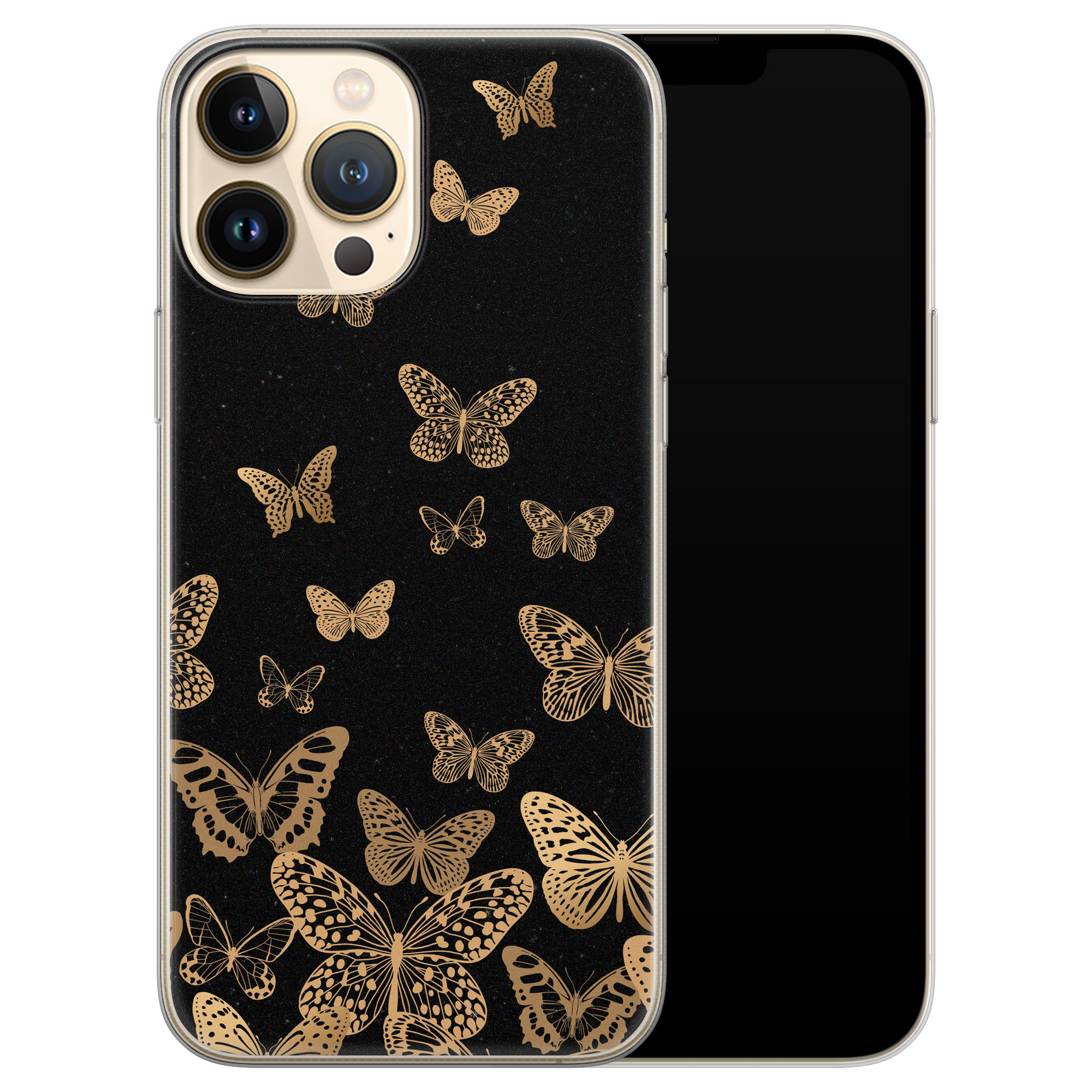 Leuke Telefoonhoesjes iPhone 13 Pro Max siliconen hoesje - Vlinders