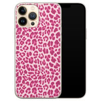 Leuke Telefoonhoesjes iPhone 13 Pro Max siliconen hoesje - Luipaard roze