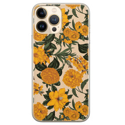 Leuke Telefoonhoesjes iPhone 13 Pro Max siliconen hoesje - Retro flowers