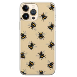 Leuke Telefoonhoesjes iPhone 13 Pro Max siliconen hoesje - Bee happy