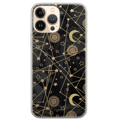 Leuke Telefoonhoesjes iPhone 13 Pro Max siliconen hoesje - Sun, moon, stars