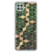 Leuke Telefoonhoesjes Samsung Galaxy A22 5G siliconen hoesje - Green cubes